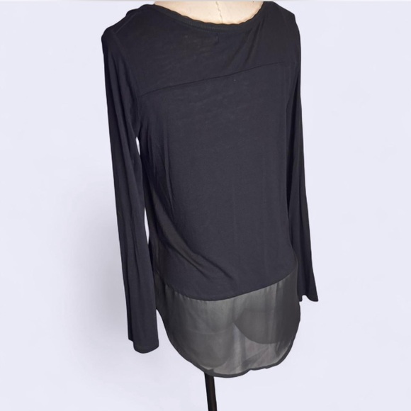 Fifth Sun Black and Gold Tiger Graphic Long Sleeve top size small sheer hemline - Picture 4 of 8